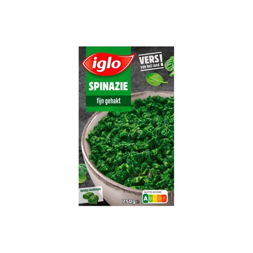 Iglo Spinazie fijn gehakt doos 750 gr