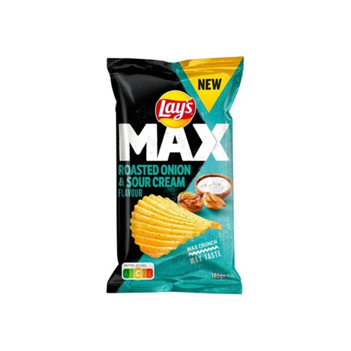Lay's max roast onion & sour cream zak 185 gram