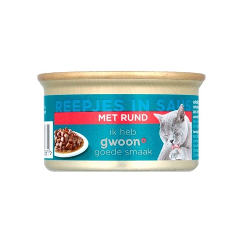 g'woon kattenreepjes rund blik 85 gr