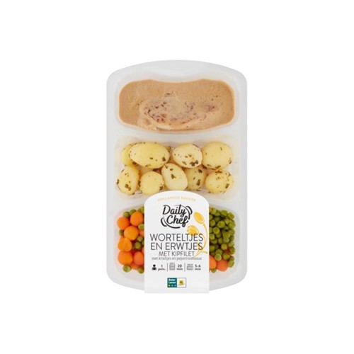 Daily Chef worteltjes en erwtjes met kipfilet en krieltjes  500 gram