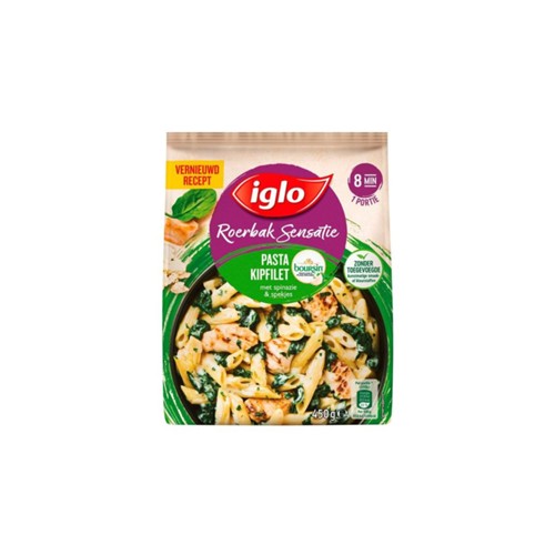 Iglo roerbak sensatie kip pasta boursin 450 gram diepvries