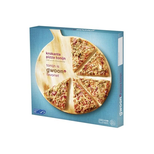 g'woon krokante pizza tonijn doos 355 gr