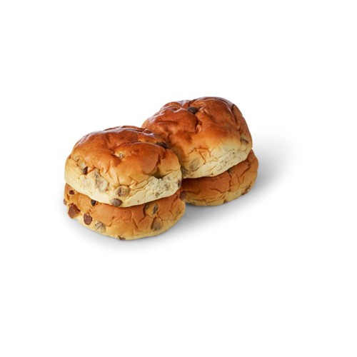 BakkersHart reuze rozijnen krentenbollen 4 stuks