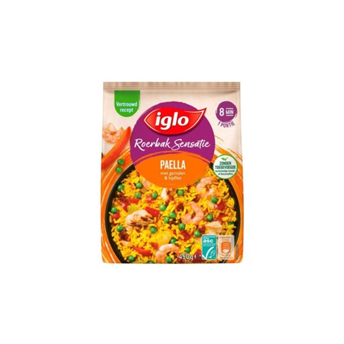 Iglo roerbak sensatie Spaanse paella 450 gram Diepvries