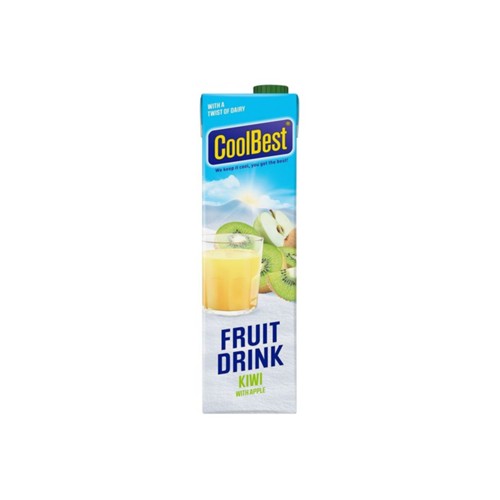 Coolbest fruitdrink kiwi pak 1 liter