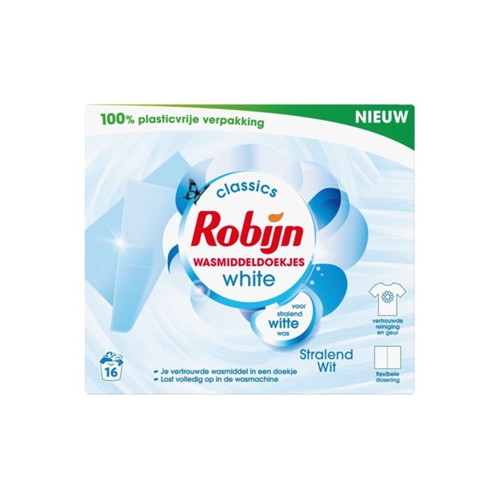 Robijn wasmiddeldoekjes wit