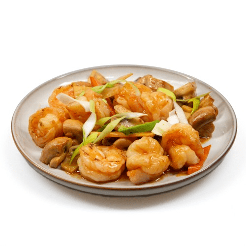 Wok garnalen met mix groenten