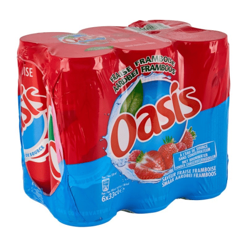 Oasis aardbei framboos tray 24x330ml