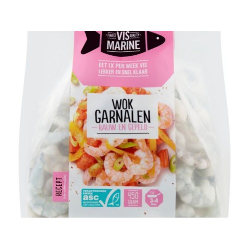 Vis Marine wokgarnalen diepvries 450g