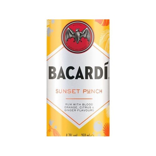 Bacardi rum sunset punch Blik 250 ml