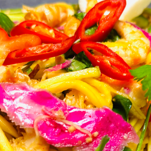 Wok noodles garnalen