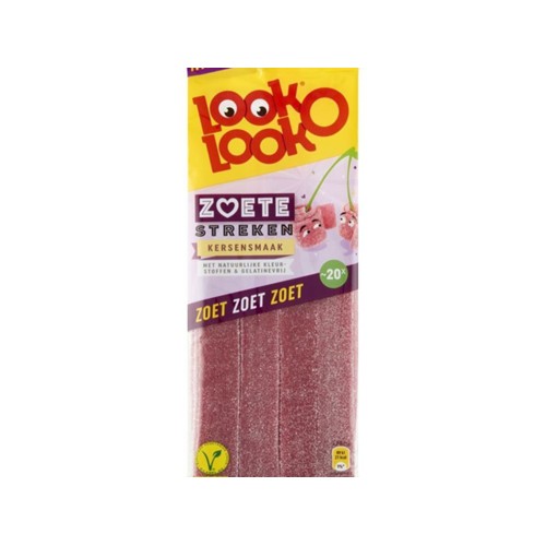Look-O-Look zoete streken kersen Zak 115 Gram