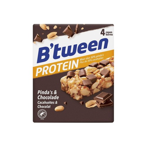 Hero b'tween proteïnereep pinda's & chocolade doos 4 stuks