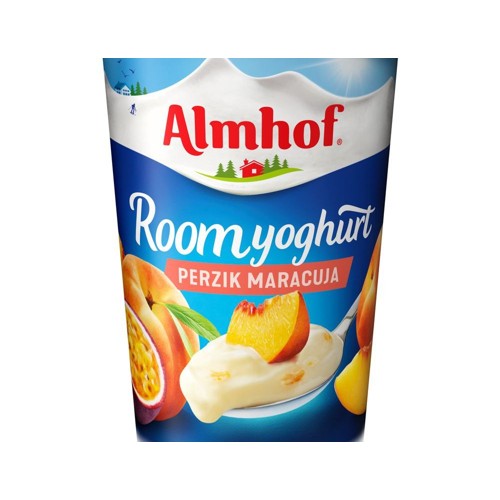 Almhof roomyoghurt maracuja perzik 500 gram