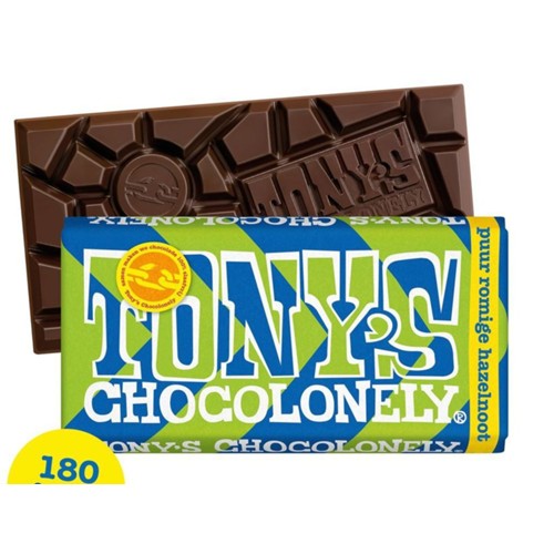 Tony's chocolonely puur romige hazelnoot  180 Gram
