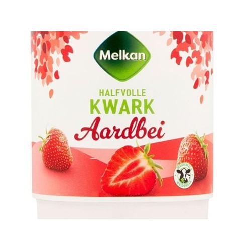 Melkan halfvolle kwark aardbei Kuipje 450 gram