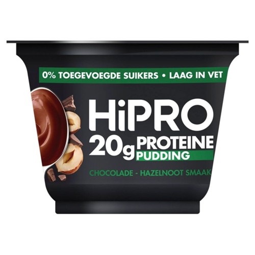 Hipro proteïne chocolade hazelnoot pudding 200 gram
