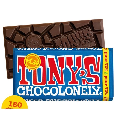 Tony's chocolonely chocolade puur 180 gram