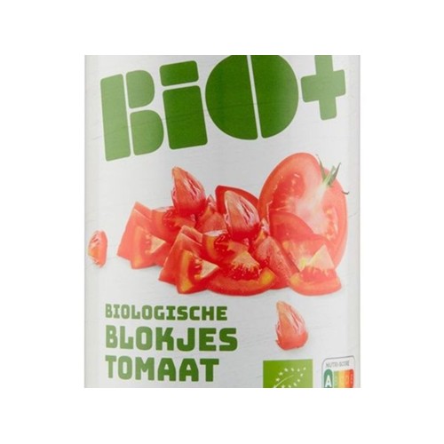 Bio+ Biologische tomatenblokjes Blik 400 Gram