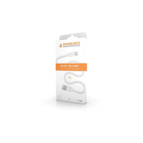 Phonejuice micro USB Kabel 1 meter Wit 