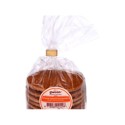 g'woon stroopwafels karamel zeezout Zak 8 Stuks