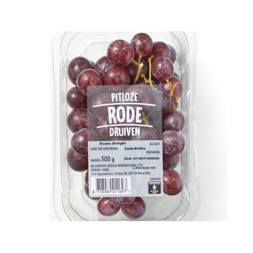 Pitloze rode druiven 500gr