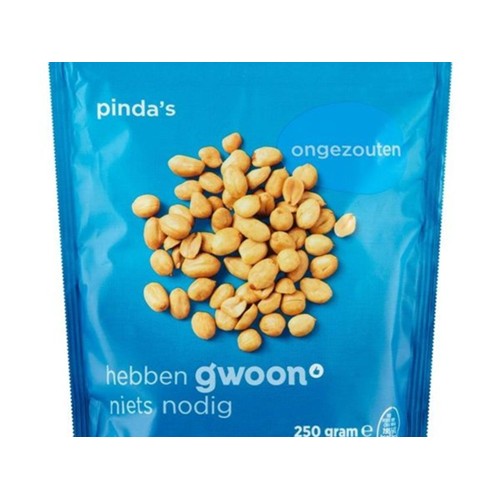 g'woon pinda's ongezouten Zak 250 Gram