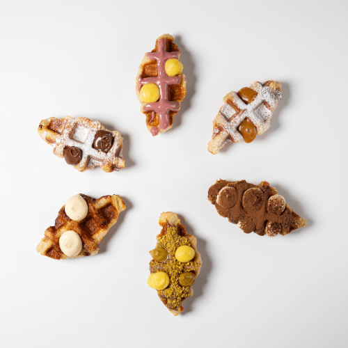 6 mini croissant wafels om uit te delen