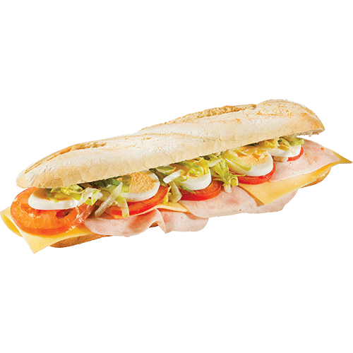 Baguette gezond ham en kaas