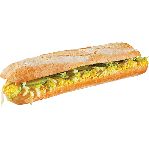 Baguette kipkerrie salade