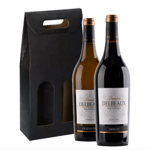 Delbeaux, Pays D'oc Premium Chardonnay & Merlot in geschenkdoos